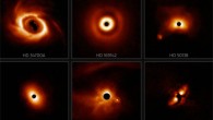 These images of dusty disks around young massive stars were taken with the Gemini Planet Imager (GPI) instrument on the Gemini South telescope, the International Gemini Observatory. Image credit: International Gemini Observatory / NOIRLab / NSF / AURA / E. Rich, Michigan University.