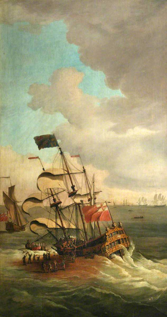 The Wreck of H.M.S. Gloucester off Yarmouth, 6 May 1682, by Monamy Swain, c. 1780. Image credit: National Maritime Museum, London.