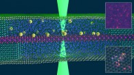 Clark et al. show that a double graphene liquid cell makes it possible to monitor with atomic resolution the dynamics of platinum adatoms on the monolayer in an aqueous salt solution. Image credit: Clark et al., doi: 10.1038/s41586-022-05130-0.