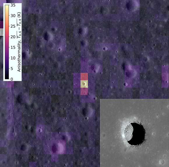 Temperature measurements for the Mare Tranquillitatis pit. Image credit: Horvath et al., doi: 10.1029/2022GL099710.