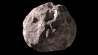 An artist’s impression of the asteroid Polymele. Image credit: NASA’s Goddard Space Flight Center.