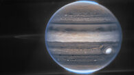 This NIRCam/Webb image from two filters -- F212N (orange) and F335M (cyan)-- shows the Jupiter system. Image credit: NASA / ESA / CSA / Jupiter ERS Team / Ricardo Hueso, UPV & EHU / Judy Schmidt.