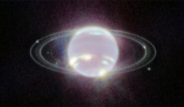 This image, taken with Webb’s Near-Infrared Camera (NIRCam), shows Neptune, its dusty rings, and seven moons. Image credit: NASA / ESA / CSA / STScI.