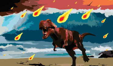 Artwork depicting one dinosaur’s experience of the Chicxulub impact. Image credit: Hermann Bermúdez.