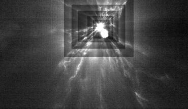 This image from ASI’s LICIACube satellite shows the plumes of ejecta streaming from Dimorphos after DART made impact with it on September 26, 2022. Each rectangle represents a different level of contrast in order to better see fine structure in the plumes. By studying these streams of material, we will be able to learn more about the asteroid and the impact process. Image credit: ASI / NASA / Johns Hopkins Applied Physics Laboratory.