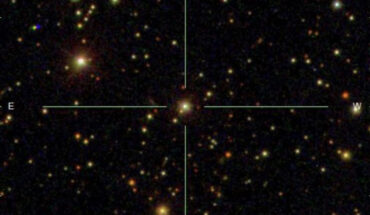 This image shows the location of the binary system Gaia DR3 4373465352415301632. Image credit: Sloan Digital Sky Survey / Chakrabart et al.