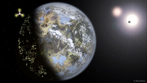 An artist’s impression of a habitable planetary system. Image credit: Sci.News.