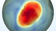 This map shows the size and shape of the ozone hole over the South Pole on October 5, 2022, when it reached its single-day maximum extent for the year. Image credit: Joshua Stevens / NASA’s Earth Observatory.