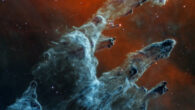 This image of Pillars of Creation includes mid-infrared observations from Webb’s MIRI instrument. Image credit: NASA / ESA / CSA / Webb / STScI / Joseph DePasquale, STScI / Alyssa Pagan, STScI.