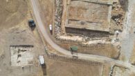 The corner of the newly-discovered temple (left) under excavation and the larger Tempio Grande (right) in Vulci, Italy. Image credit: Mariachiara Franceschini.