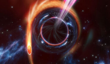 An artist’s impression of a tidal disruption event. Image credit: Carl Knox / OzGrav, ARC Centre of Excellence for Gravitational Wave Discovery, Swinburne University of Technology.