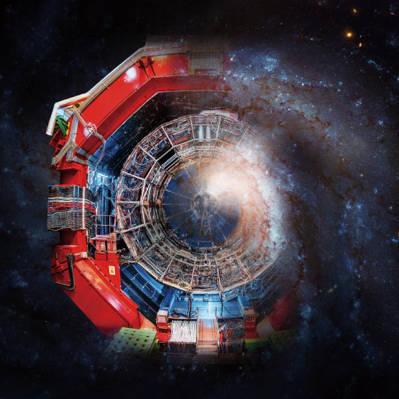 An artist’s impression of the ALICE study of Milky Way’s transparency to antimatter. Image credit: ORIGINS Cluster, Technical University Munich.