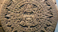 The Monolith of the Stone of the Sun, also known as the Aztec calendar stone, in the National Museum of Anthropology and History, Mexico City, Mexico. Image credit: El Comandante / CC BY-SA 3.0.