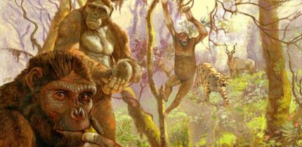 Drummond-Clarke et al. show that trees were an essential component of the hominin adaptive niche, with bipedalism evolving in an arboreal context, likely driven by foraging strategy. Illustration by Arturo Asensio, via Quo.es.