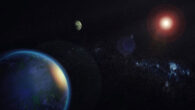 An artist’s impression of two temperate Earth-mass exoplanets orbiting Gliese 1002, a red dwarf star some 16 light-years away in the constellation of Cetus. Image credit: Alejandro Suárez Mascareño & Inés Bonet, IAC.