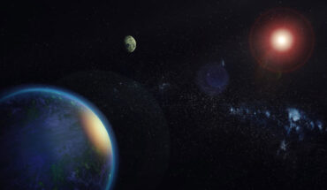 An artist’s impression of two temperate Earth-mass exoplanets orbiting Gliese 1002, a red dwarf star some 16 light-years away in the constellation of Cetus. Image credit: Alejandro Suárez Mascareño & Inés Bonet, IAC.