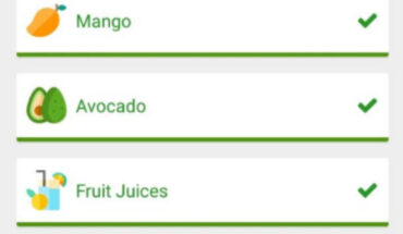 The SMART 5-A-DAY app tells the user whether they have consumed a full or partial portion, what is needed to make up a full portion, and keeps a running tally of their progress to 5 a day. Image credit: Bournemouth University.