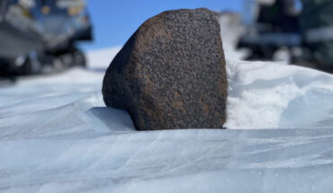 The 7.6-kg meteorite found in Antarctica. Image credit: Maria Valdes.
