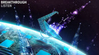 An artist’s impression of the Robert C. Byrd Green Bank Telescope receiving signals from space. Image credit: Danielle Futselaar / Breakthrough Listen.