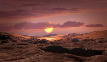 An artist’s conception of the surface of the Earth-mass exoplanet Wolf 1069b. Image credit: NASA’s Ames Research Center / Daniel Rutter.