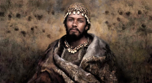 Reconstruction of a hunter-gatherer associated with the Gravettian culture (32,000-24,000 years ago), inspired by the archaeological findings at the Arene Candide site, Italy. Image credit: Tom Bjoerklund.