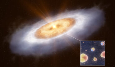 V883 Orionis is a unique protostar whose temperature is just hot enough that the water in its circumstellar disk has turned to gas, making it possible for radio astronomers to trace the water’s origins. Image credit: ESO / L. Calçada.