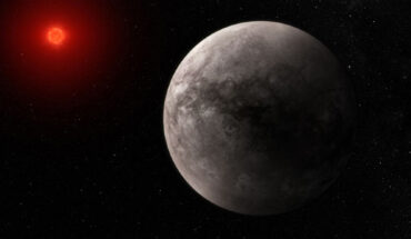 The TRAPPIST-1 system is remarkable for its seven planets that are similar in size, mass, density, and stellar heating to the rocky planets Venus, Earth, and Mars in our own Solar System. This illustration shows what the rocky planet TRAPPIST-1b could look like based on the new study. Image credit: NASA / ESA / CSA / J. Olmsted, STScI.