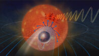 An artist’s conceptual rendering of interactions between a prospective exoplanet and its star. Image credit: NSF / Alice Kitterman.