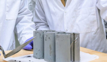 The carbon-negative, environmentally friendly concrete that is nearly as strong as regular concrete. Image credit: Washington State University.