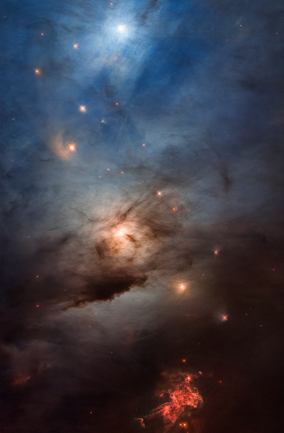 This Hubble image shows NGC 1333, a reflection nebula located 1,000 light-years away in the northern constellation of Perseus. Image credit: NASA / ESA / STScI.