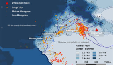 Giesche et al. aimed to reconstruct indications of both the winter and summer rainy seasons from their multi-proxy time series and evaluate the impact these changes may have had on the Indus Civilization. Image credit: Giesche et al., doi: 10.1038/s43247-023-00763-z.