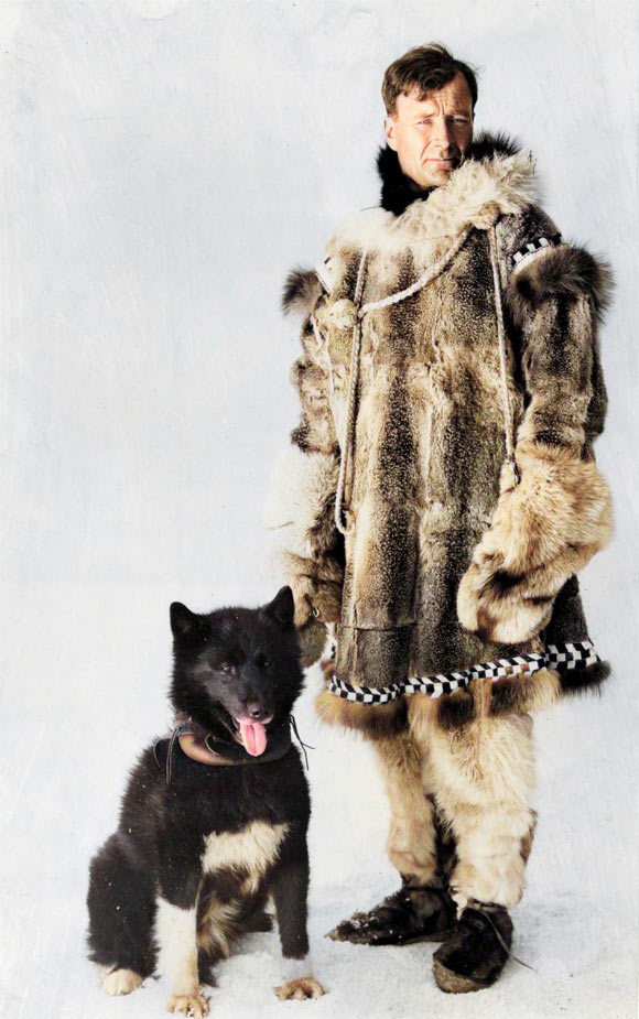 Balto with Gunnar Kasson, his musher in the 1925 Serum Run. Image credit: Cleveland Public Library.