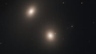 This Hubble image shows Arp 308, a pair of massive galaxies located some 250 million light-years away in the constellation of Cetus. Image credit: NASA / ESA / J. Blakeslee, NOIRLab / W. Sparks, SETI Institute / Gladys Kober, NASA & Catholic University of America.