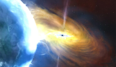 An artist’s impression of a black hole accretion. Image credit: John A. Paice.