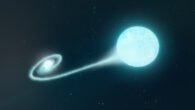 An artist’s rendition of SN 2020eyj, a white dwarf star that went supernova after pulling material from a helium companion star. Image credit: Adam Makarenko / W.M. Keck Observatory.