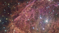 This OmegaCAM/VST image shows a part of the Vela supernova remnant. Image credit: ESO / VPHAS+ Team / Cambridge Astronomical Survey Unit.
