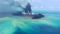 Hunga Tonga-Hunga Ha’apai volcanic eruption captured at December 30, 2021. Image credit: Tonga Geological Services.