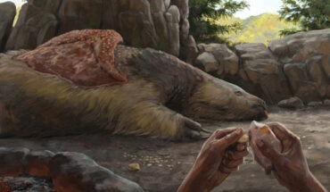 An artist’s impression of the Santa Elina rock shelter, Brazil. Image credit: Júlia D’Oliveira.