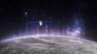 An artist’s representation of BepiColombo flying through precipitating electrons that can trigger X-ray auroras on the surface of Mercury. Image credit: Thibaut Roger / Europlanet.
