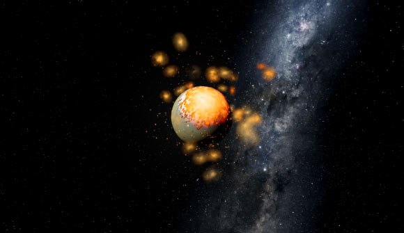 Marchi et al. compared the early impact history of Venus and Earth, determining that Venus experienced higher-energy impacts creating a superheated core. Image credit: Southwest Research Institute.