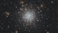This image, taken with the VIRCAM instrument on ESO’s Visible and Infrared Survey Telescope for Astronomy, shows NGC 6723, a globular cluster some 28,000 light-years away in the constellation of Sagittarius. The image is based on data obtained through three filters. Image credit: ESO / Meingast et al.