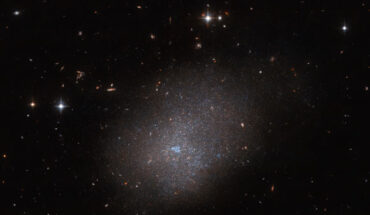 This Hubble image shows ESO 300-16, a dwarf irregular galaxy 28.7 million light-years away in the constellation of Eridanus. Image credit: NASA / ESA / Hubble / R. Tully.