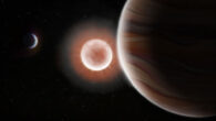 An artist’s rendition of the two exoplanets and their parent star in the TOI-4600 system. Image credit: Tedi Vick.