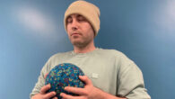 University of Bath Ph.D. student Alexz Farrall with a PAWS ‘breathing’ ball. Image credit: University of Bath.
