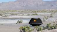 The sample return capsule from NASA’s OSIRIS-REx mission is seen shortly after touching down in the desert, September 24, 2023, at the Department of Defense’s Utah Test and Training Range. Image credit: NASA / Keegan Barber.