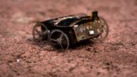 MilliMobile is able to move across a variety of surfaces, including concrete and packed soil. Image credit: Mark Stone / University of Washington.