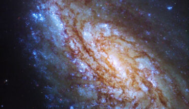 This Hubble image shows NGC 4654, a intermediate spiral galaxy some 55 million light-years away in the constellation of Virgo. Image credit: NASA / ESA / Hubble / J. Lee, Space Telescope Science Institute / Gladys Kober, NASA & Catholic University of America.
