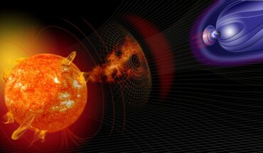 An artist’s illustration of a solar storm. Image credit: NASA.
