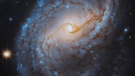This Hubble image shows NGC 6951, a barred spiral galaxy some 78 million light-years away in the constellation of Cepheus. The color image includes both optical and infrared observations from both Hubble’s Advanced Camera for Surveys (ACS) and Wide Field Camera 3 (WFC3). Image credit: NASA / ESA / Hubble / A. Filippenko, University of California, Berkeley / R. Foley (University of California, Santa Cruz / C. Kilpatrick, Northwestern University / D. Sand, University of Arizona / Gladys Kober, NASA & Catholic University of America.