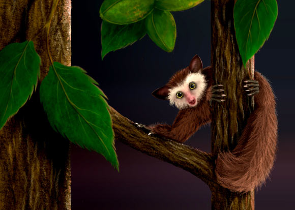 Illustration of Ekgmowechashala, the last primate to inhabit North America before humans. Image credit: Kristen Tietjen / Biodiversity Institute and Natural History Museum, University of Kansas.